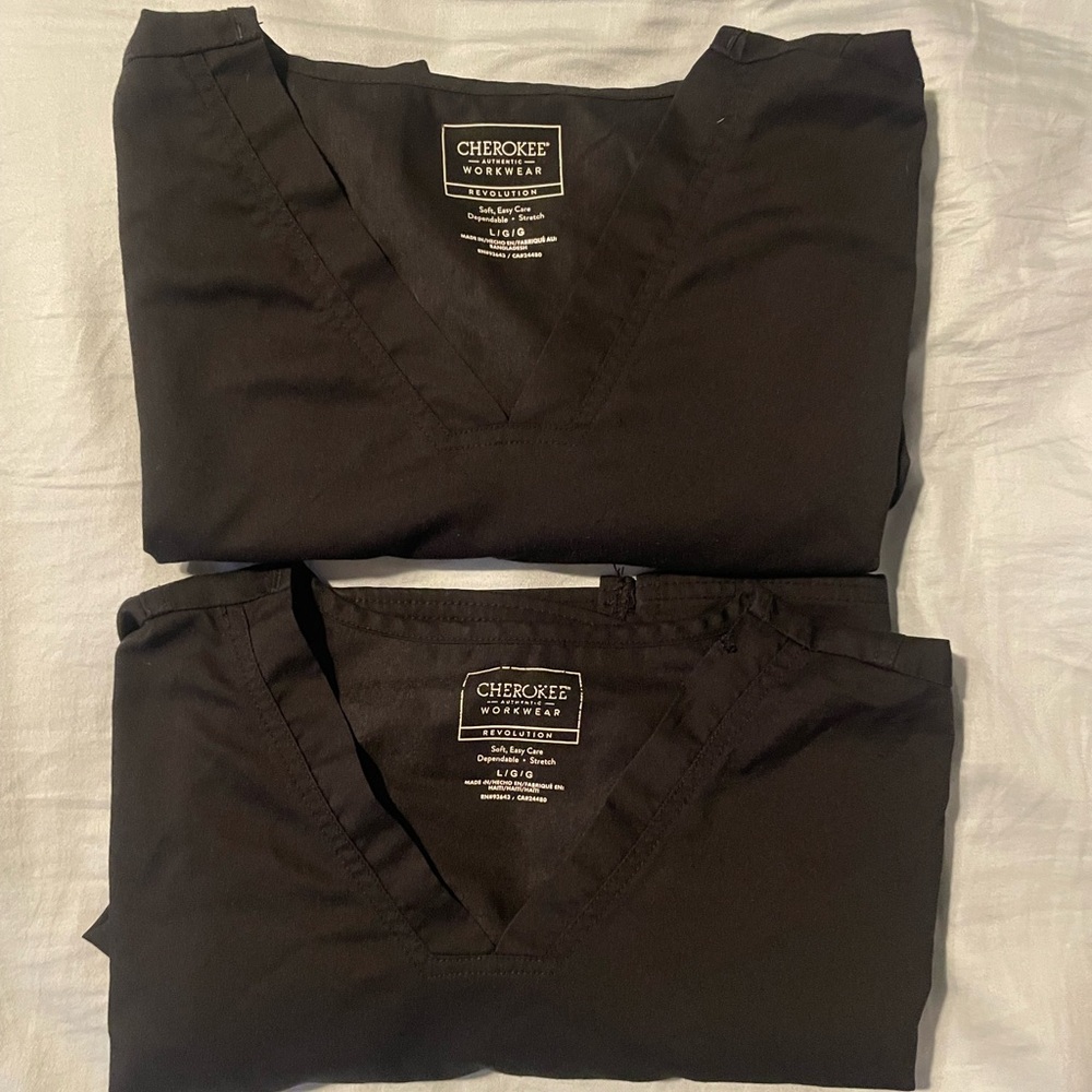 TWO Cherokee Authentic Workwear Black Tops